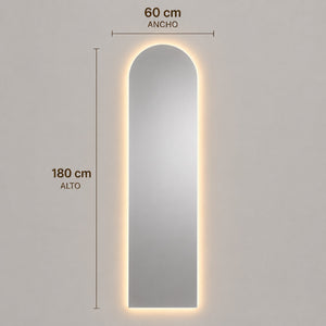 Medidas del espejo arco flotante verona: 60 cm de ancho x 180 cm de alto