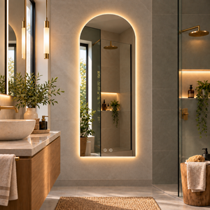 Espejo Baño Arco Atenas 60x120 Cm Con Luz Led Cálida y Antiempañante