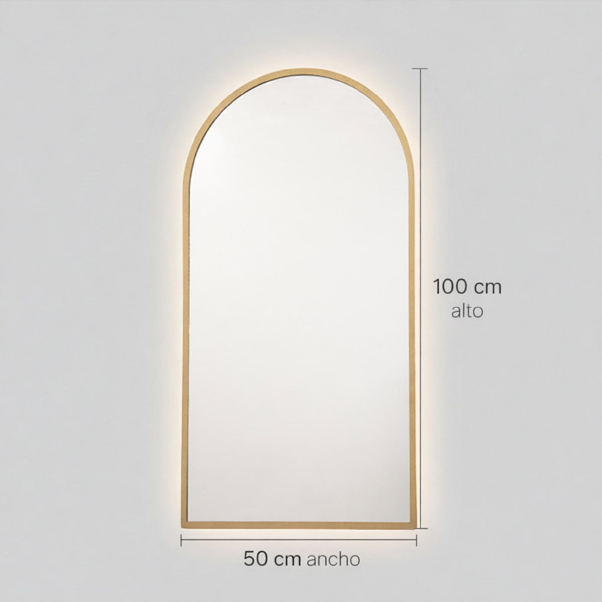 Medidas del espejo arco con luz LED: 50x100 cm