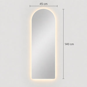Medidas del espejo arco flotante verona: 45 cm de ancho x 140 cm de alto