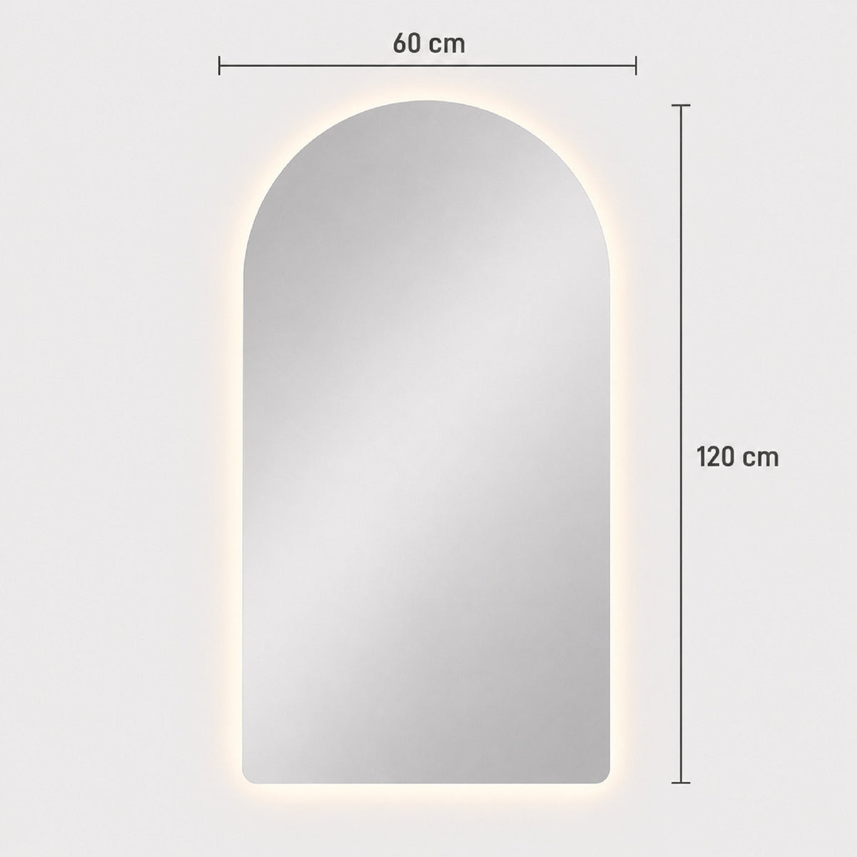 Medidas del espejo arco flotante verona: 60 cm de ancho x 120 cm de alto