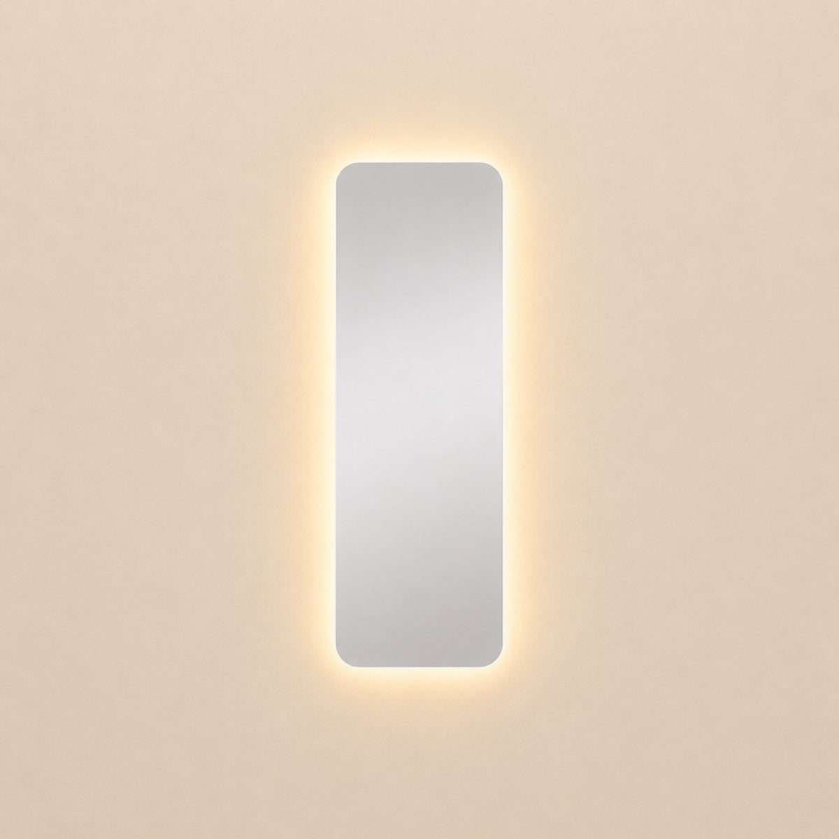 Espejo Rectangular Flotante Parma 45x140 Cm Luz Led encendido, vista frontal