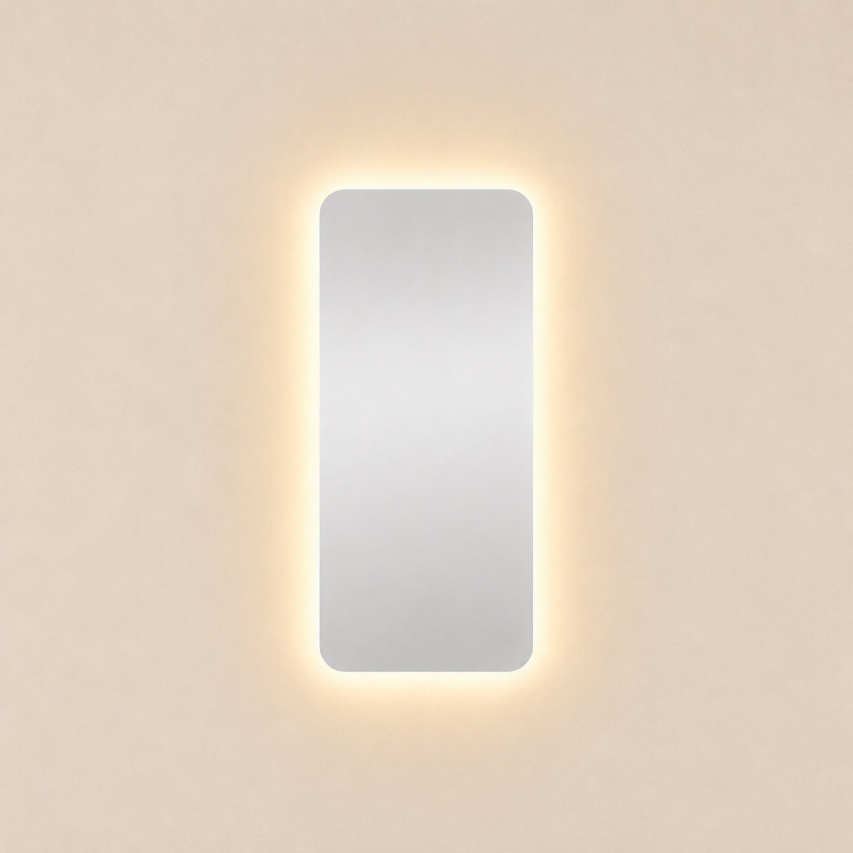 Espejo Rectangular Flotante Parma 60x120 Cm Luz Led encendido, vista frontal