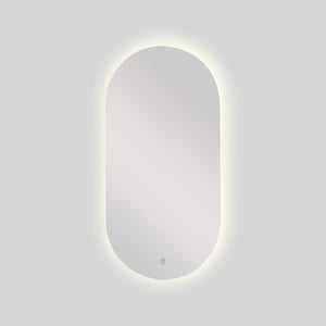 Espejo Baño Ovalado Meca 60x120 Cm Con Luz Led Cálida