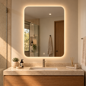 Espejo Baño Rectangular Alhambra 80x100 Cm Con Luz Led Cálida